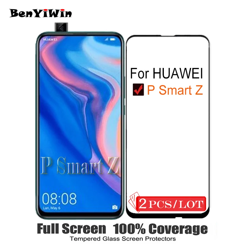 

2PCS 100% Original Full Cover Tempered Glass for Huawei P Smart Z 9H Screen Protector Protective Film Case For STK LX1 L22 Glass
