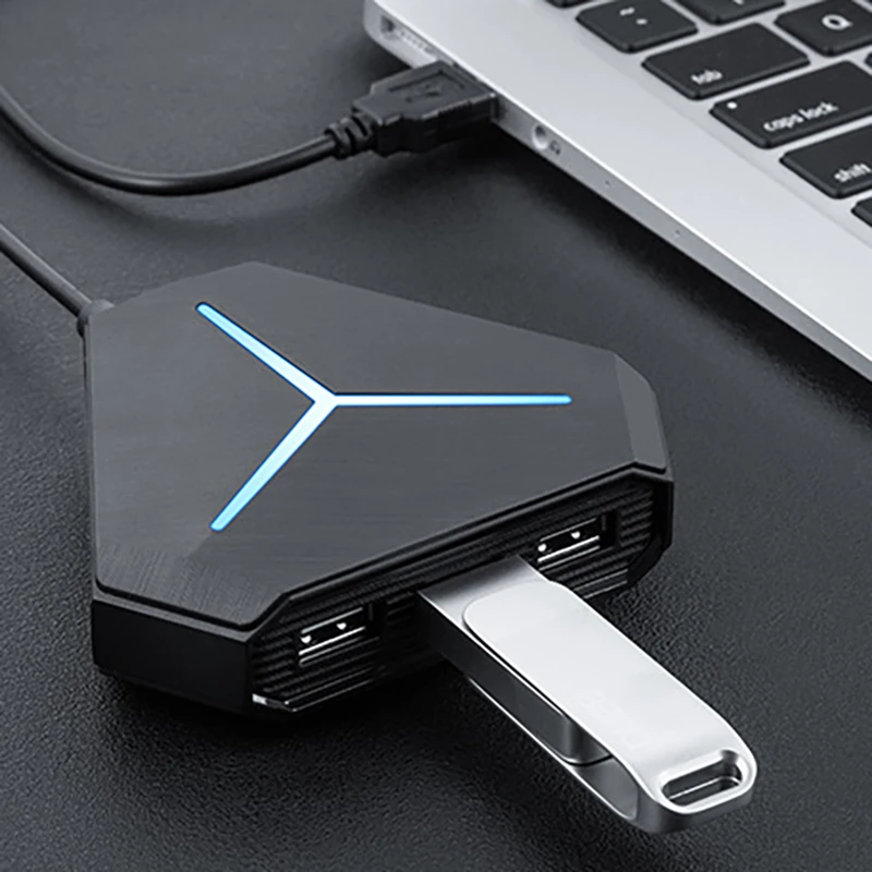 Powstro 6 Порты и разъёмы USB hub-разветвитель с TF/SD кард-ридер микрофон Aux свет для зарядки USB 3,0/2,0 концентратор для нескольких устройств рабочего ноутбука