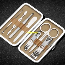 50 компл./лот улыбка Vodafone Smart First 7 шт. маникюрный набор для педикюра из нержавеющей стали, ножницы, пинцет, Ножи ушным пинцетом для ногтей щипчики для ногтей Уход за ногами