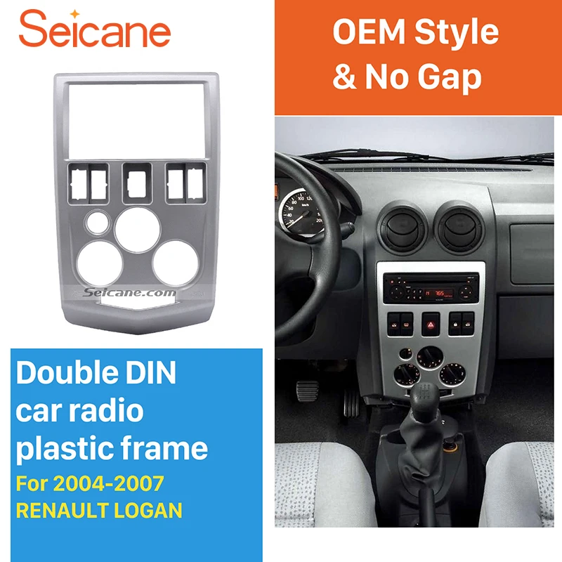 Seicane 2Din Dash установочный комплект радио фасции Для 2004 2005 2006 2007 RENAULT LOGAN CD отделка стерео рама панель