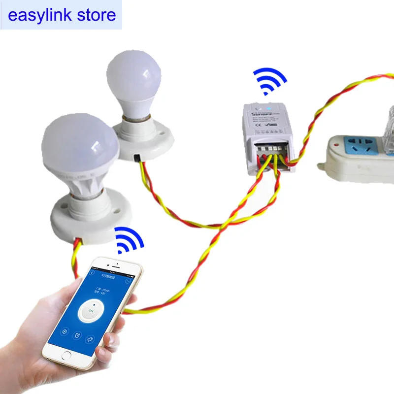 Sonoff двойной 2 канала Wi Fi Беспроводной smart коммутатор 10A/220 В Пульт дистанционного