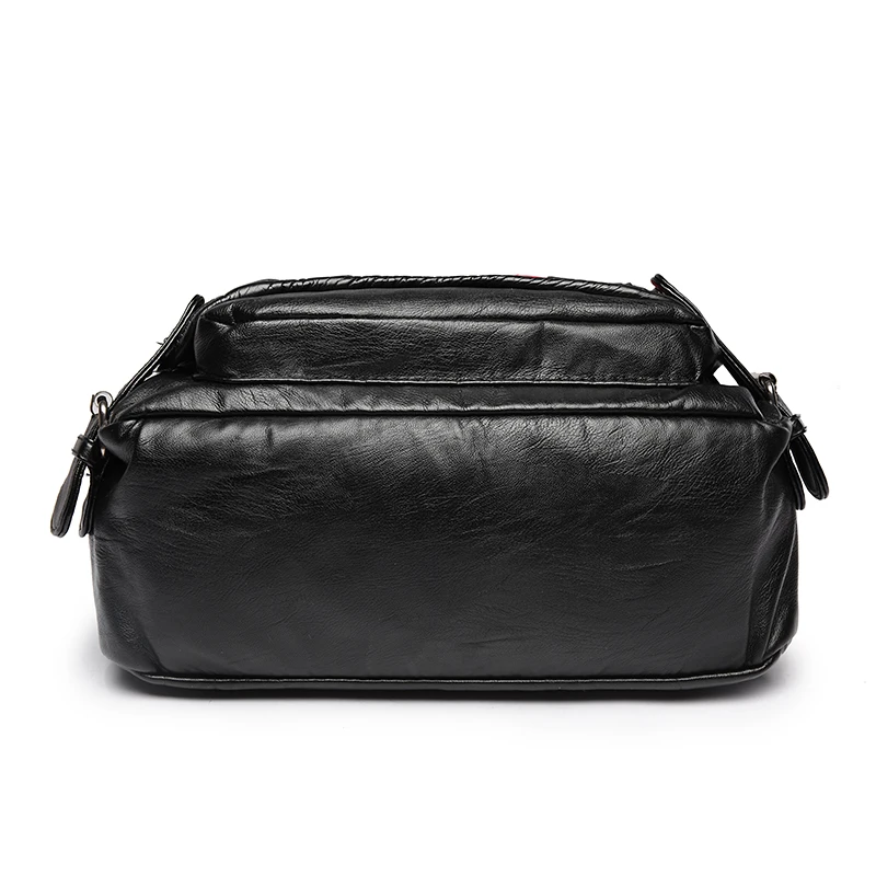 Женский кожаный рюкзак на молнии с разрезом, школьные сумки для подростков, повседневная дорожная сумка для компьютера, ноутбука, черная женская сумка на плечо