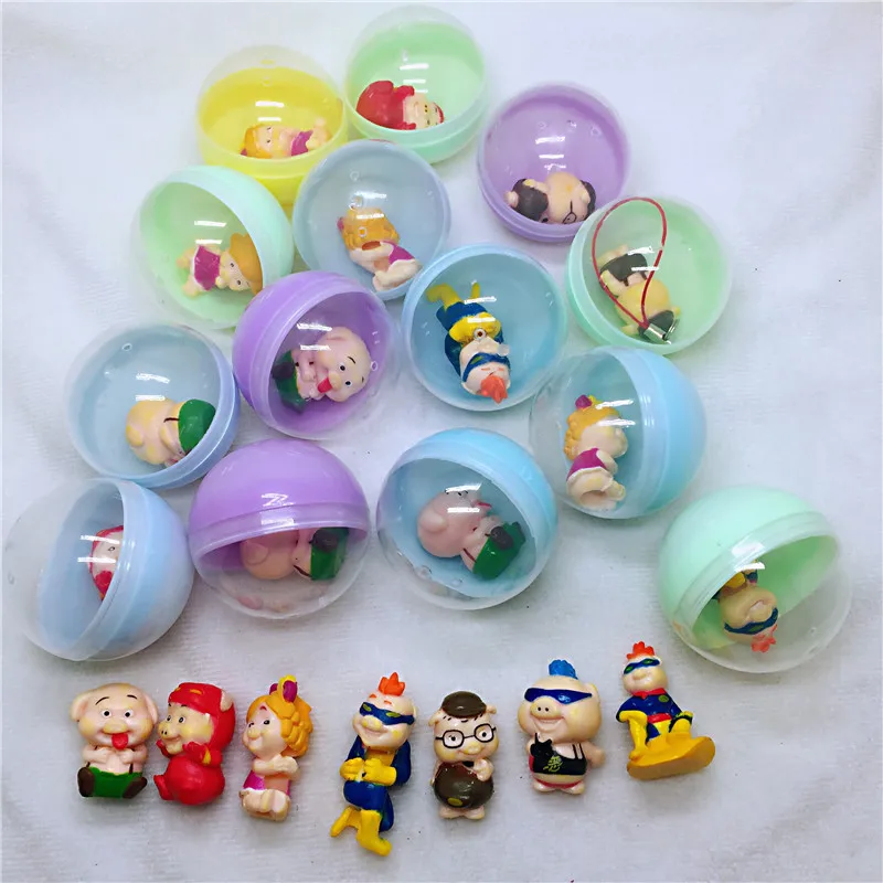 10 шт./лот, диаметр 45 мм, пластиковые цветные шарики, капсулы, игрушки с внутренней частью, Мини-куклы, игрушки, случайная смесь для торгового автомата - Цвет: NO.4