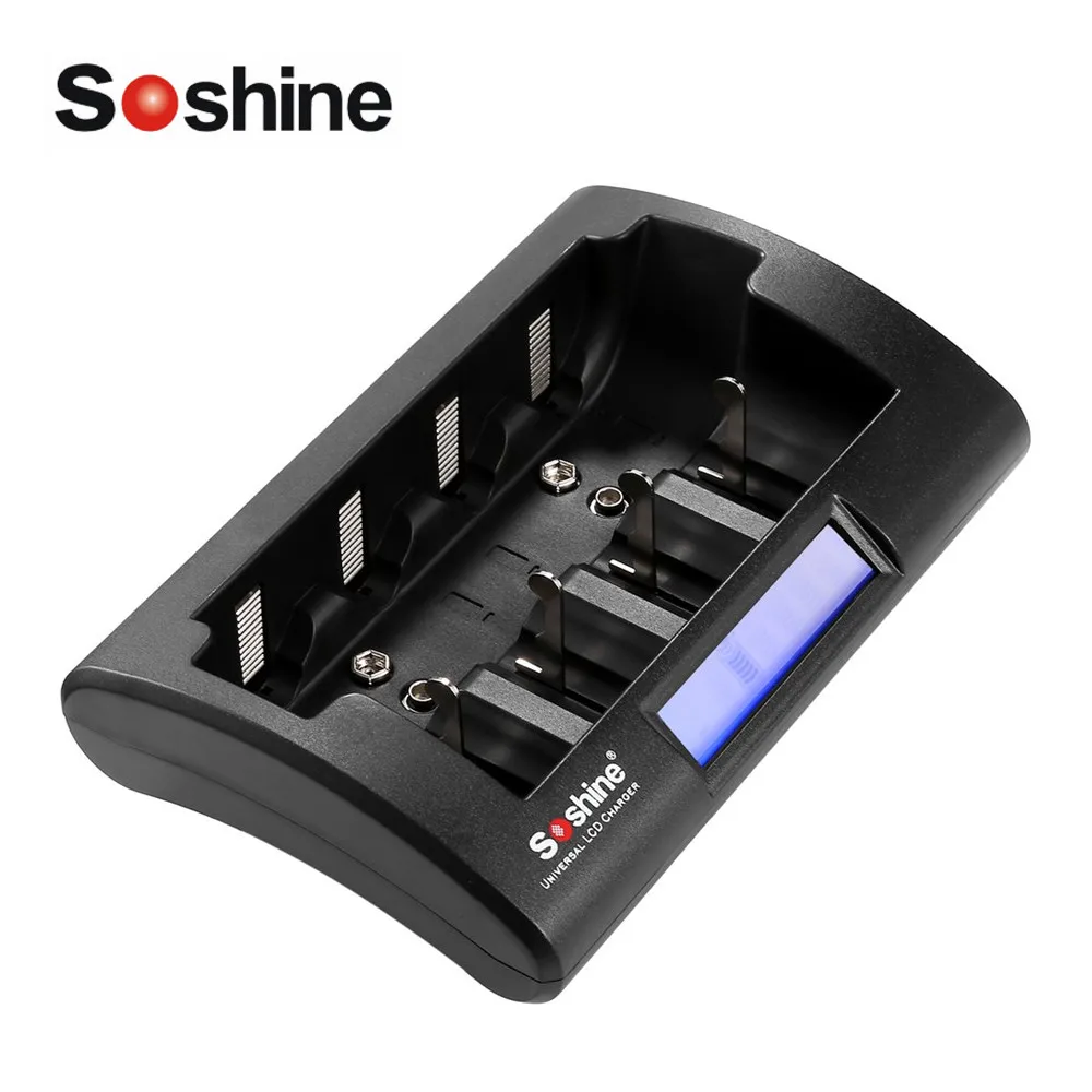 Meilleur Soshine CD1 chargeur de batteries universel Intelligent LCD intelligent Affichage NiCd NiMh AAA AA C D 9 V Rechargeable LCD chargeur de batterie