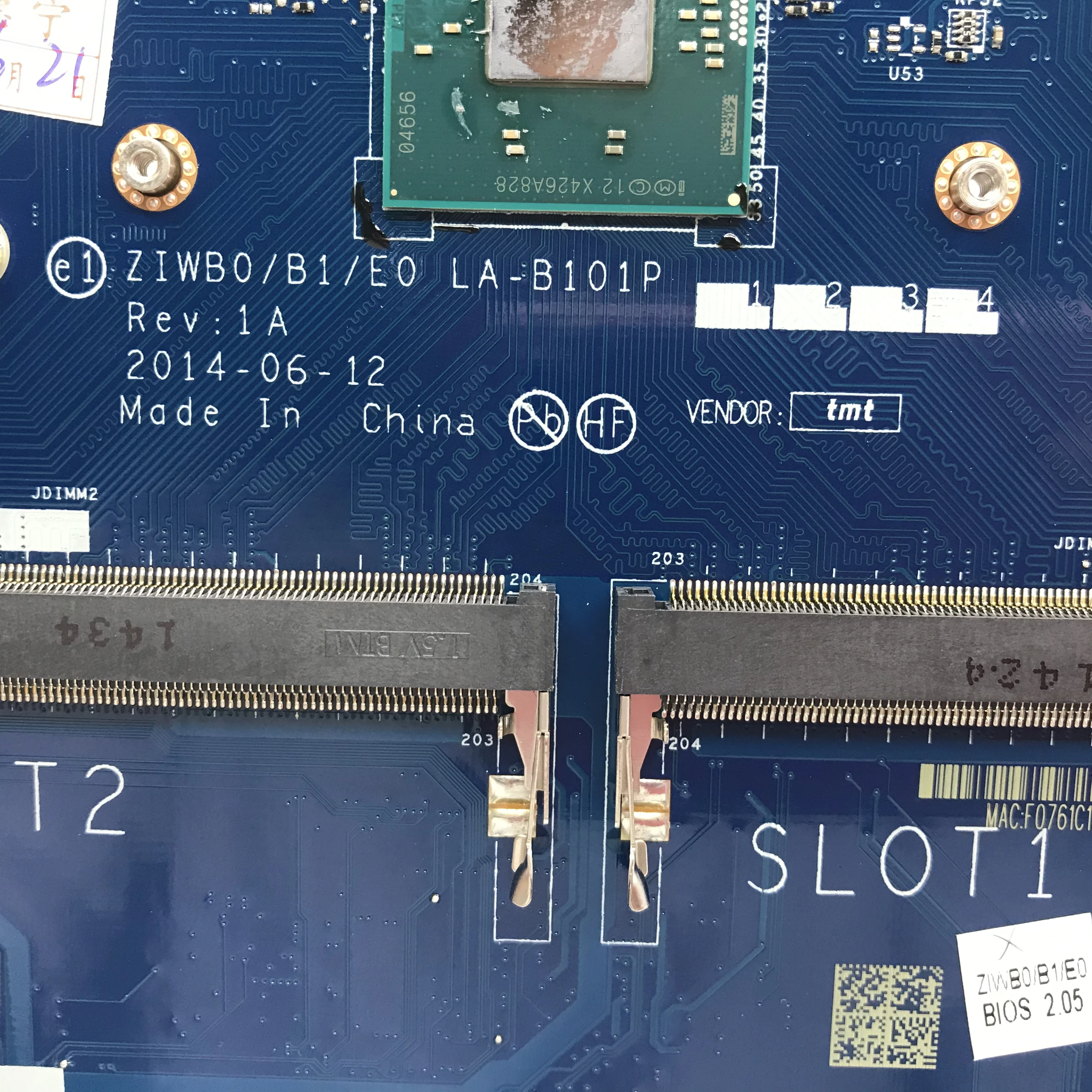  KEFU ZIWB0/B1/E0 LA-B101P For Lenovo B50-30 N50-30 Motherboard N3530/N3540 CPU LA-B101P Rev: 1A mot