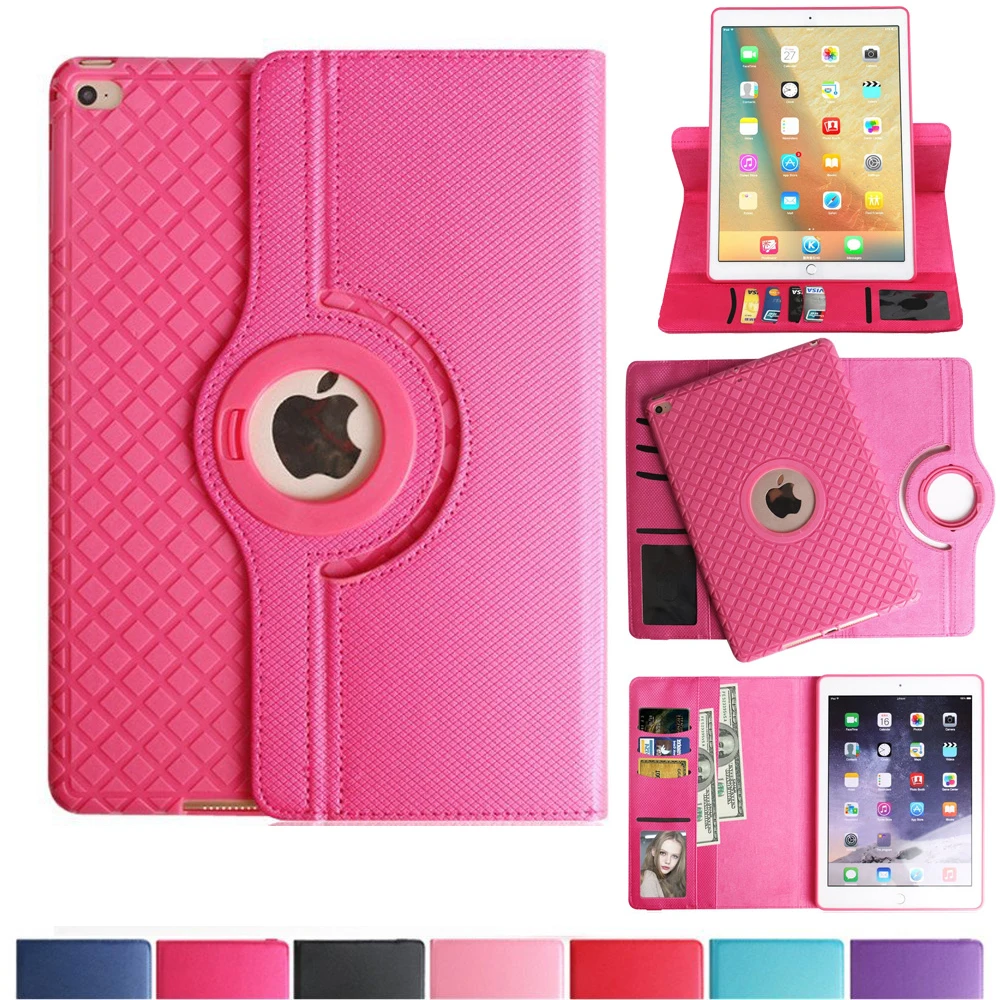 

360 Rotating Case For iPad 9.7 inch 2017/2018,PU Leather Flip Stand Detachable Soft TPU Back Auto Sleep Awake Smart Tablet Cover