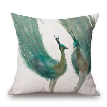 

Original animal watercolor panting home cushion hold throw pillow sofa office car home decorative pillow flax neck roll 45*45cm