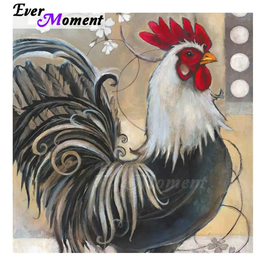 

Ever Moment Diamond Painting Handmade Cock Mosaic Full Square Drill Mosaic Picture Of Rhinestone Diamond Embroidery ASF1448
