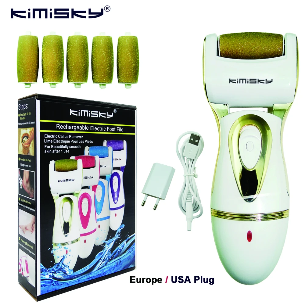 KIMISKY Gold инструмент для ухода за ногами Электрический отшелушиватель мозолей для удаления пирогов Callos пилка для педикюра Инструменты вибратор для ухода за ногами пироги