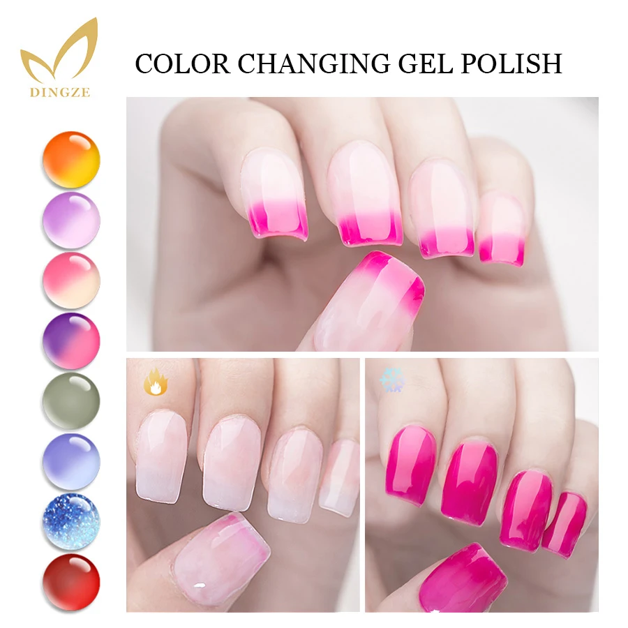 

MICHEY New Arrival 10 Colors Temperature Change Color Gel Nail Polish Lacquers Thermo UV Gel Chameleon UV Varnish Nail Art