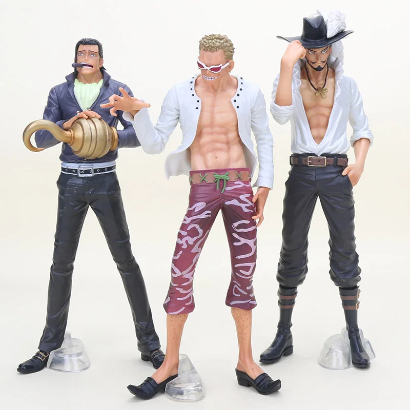 

28cm Amine Action Figure One Piece Sir Crocodile Dracule Mihawk Donquixote Doflamingo doll Toy
