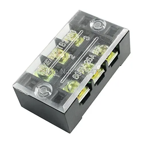 TB-2503 600V 25A 3 положения 2 ряда барьеры клеммы электропроводки блок w крышка медные