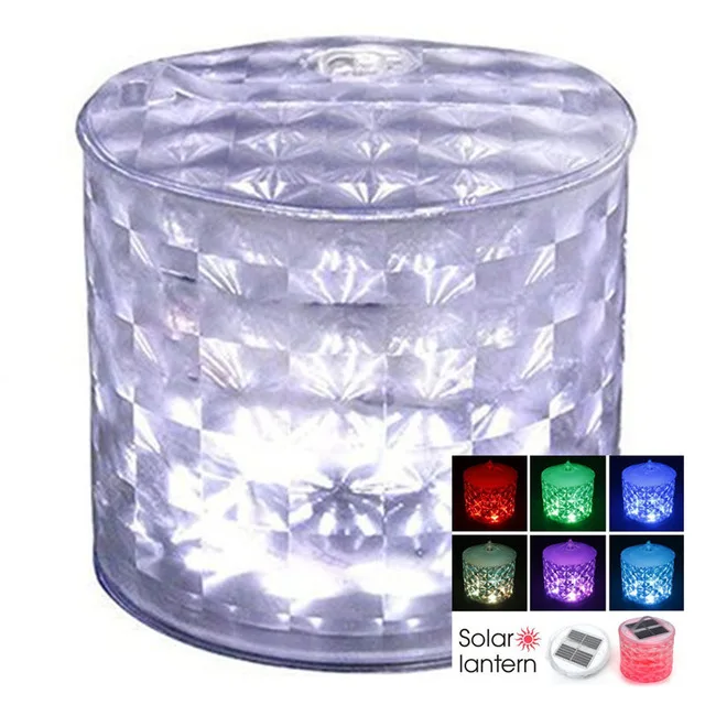 Chiclits LED Solar Light Portable Round-shaped Waterproof Emergency Tent Light Inflatable Three-mode For Camping Folding Lights (1)