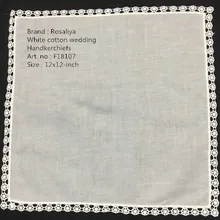 Набор из 12 модные свадебные носовые платки хлопковые винтажные кружевные платочки Hanky для матери невесты Gifts12x12-inch