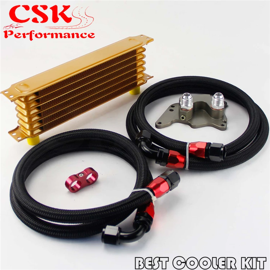 ^*Best Offers AN10 7 Row Engine Trust Oil Cooler Kit For BMW Mini Cooper S R56 Turbo 06-12 Gold