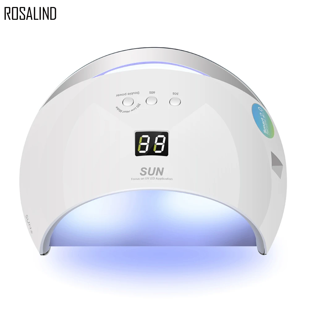 

ROSALIND Nail Dryer SUN6 Metal Bottom LCD Timer Multicolors Nail Art Tools Smart Lamp Nail LED UV Lamp for Curing UV Gel Polish