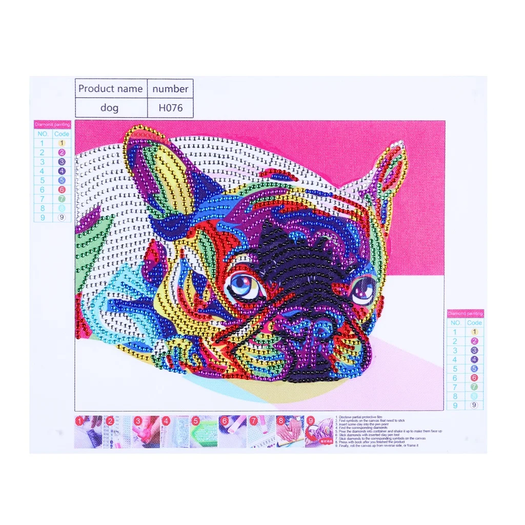DIY 5D diamond embroidery circle diamond special shape cartoon painting Shapi dog rhinestone crystal painting home decoration