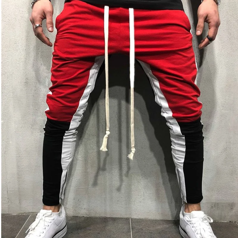 Падение 2019 бренд мужские брюки-Карандаш Slim Fit лоскутное Drawstring длинные брюки для девочек для мужчин повседневное модные штаны