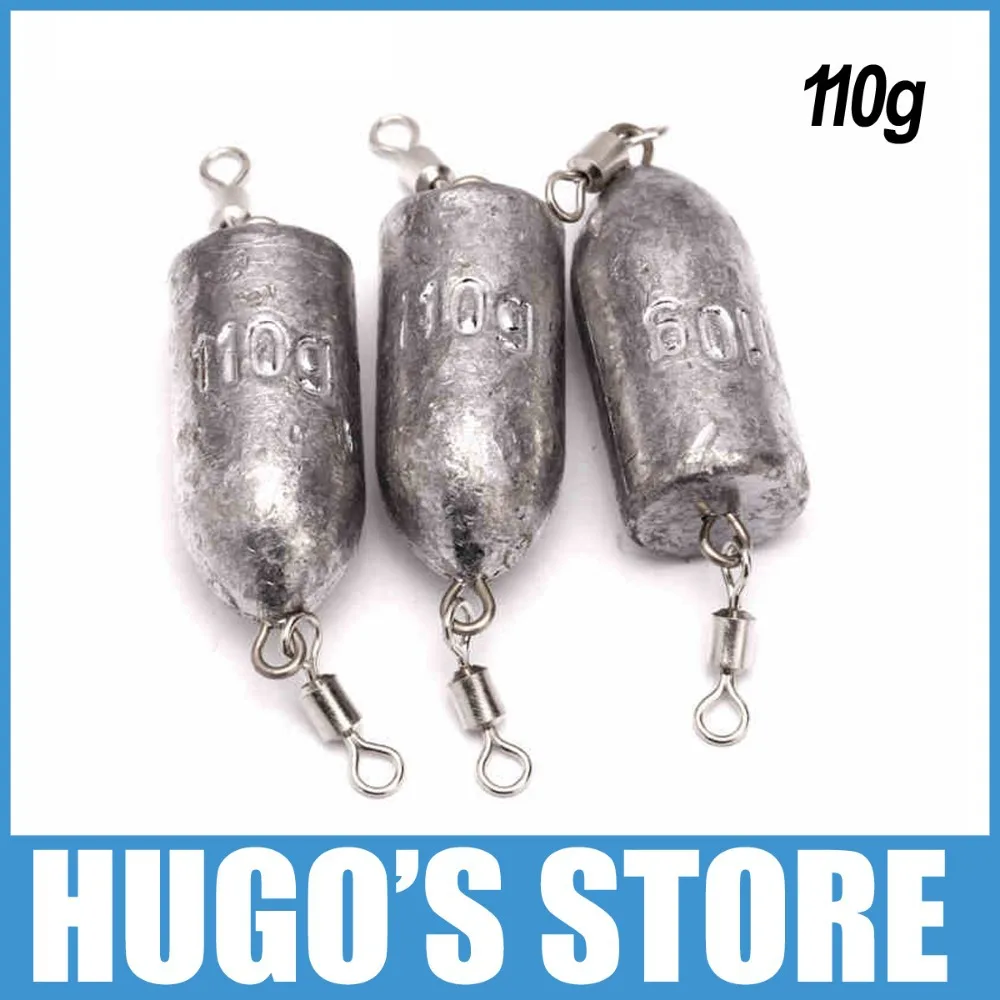 2 Pieces 110g heavy trolling sea fishing lead sinker bullet shape