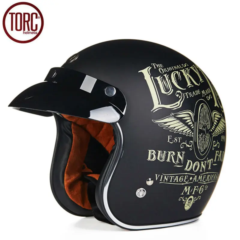 

TORC Cruiser Motorcycle Helmet Harley 3/4 Open Face Vintage Helmet T50F Moto Casque Casco motocicleta Capacete DOT Helmets