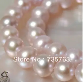 

xiuli 00817 18"10-11MM SOUTH SEA GENUINE GOLD LAVENDER PERFECT ROUND PEARL NECKLACE 14KGP