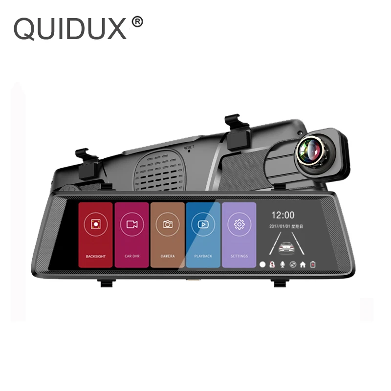 QUIDUX 10 дюймов автомобиля зеркало заднего вида DVR Full HD 1080P видео Камера Регистраторы