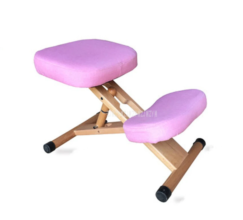 Эргономичный стул на коленях деревянный Офисный Компьютерный стул поддержка осанки мебель эргономичный деревянный стул балансировка тела боль в спине - Цвет: Pink-Linen Cloth