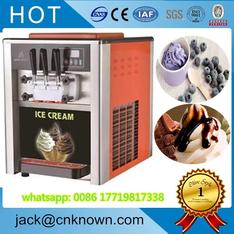 Automatic stainless steel table top soft serve ice cream making machine