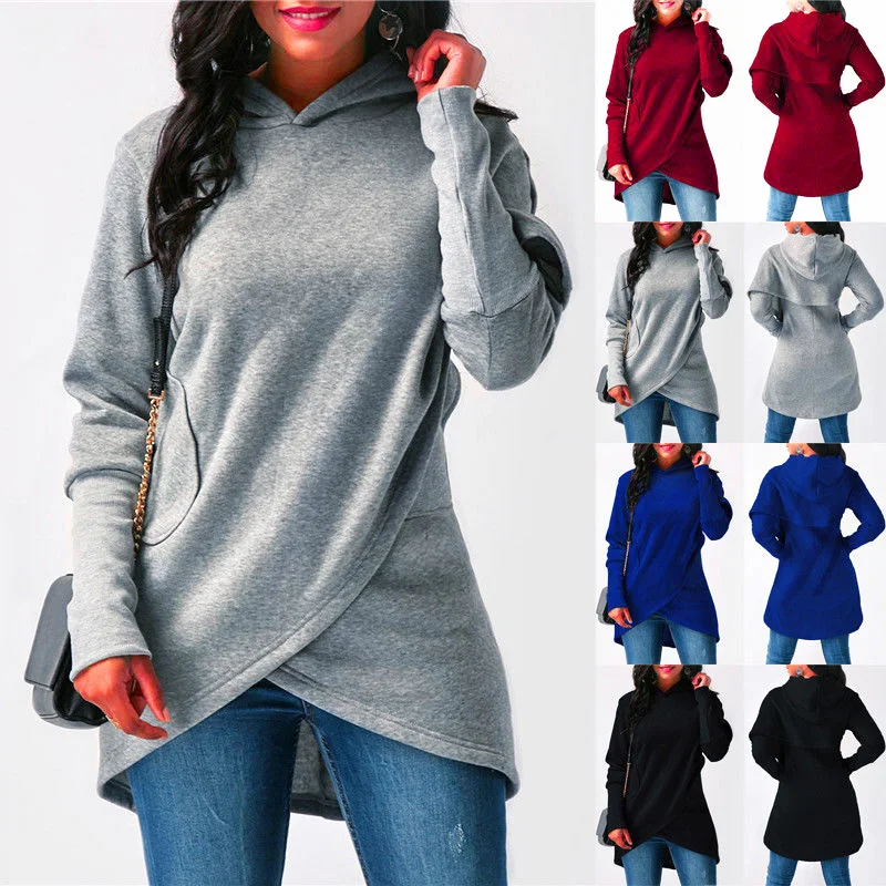 Women Hoodies Sweatshirt Kpop Solid Long Sleeve Cloak Hoody Ladies Womens Sweatshirt sudadera mujer