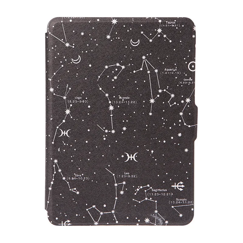 Искусственная кожа Защитная крышка чехол Подставка для планшета для Amazon Kindle Paperwhite 1/2/3 e-Книжные Обложки хорошее качество - Цвет: Constellation