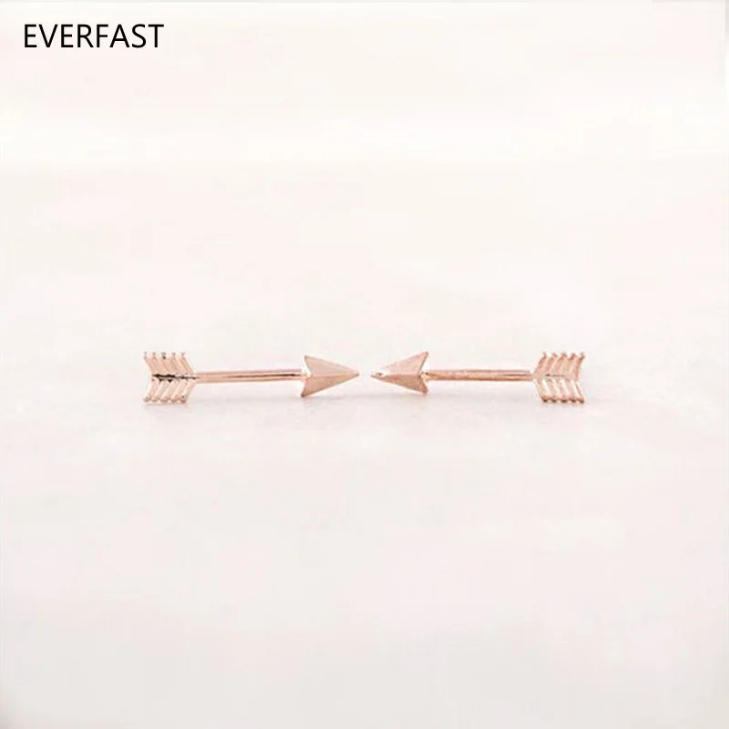 1 Пара простых сережек гвоздиков в виде стрел Everfast серьги ухо модные сережки