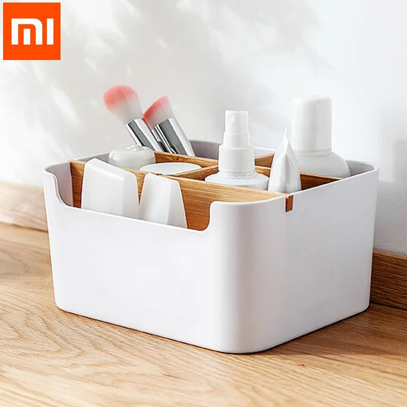 

Xiaomi Ecological Bamboo Cosmetic BOX Desktop storage box Detachable Wood ABS Organiser Box Office Smart Home Neat organized BOX