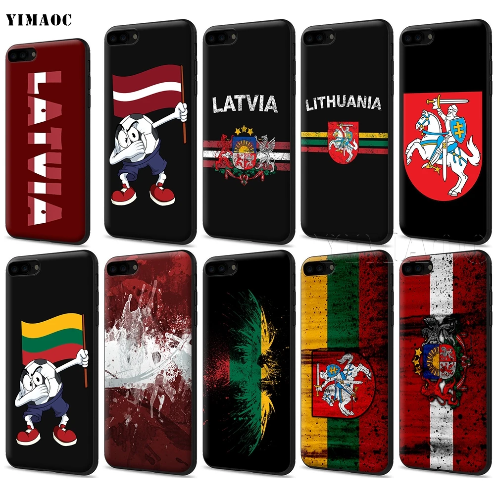 

YIMAOC Latvia Lithuania Flag Silicone Soft Case for iPhone 11 Pro XS Max XR X 8 7 6 6S Plus 5 5S SE