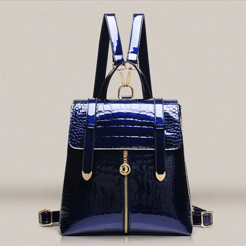 

O Bag Bolsos Bag Women 2016 Fashion Female Crocodile Pattern Patent  Leather Woman Handbags/High Shoulder Handbag Messenger Bags