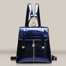 O Bag Bolsos Bag Women 2016 Fashion Female Crocodile Pattern Patent Leather Woman Handbags/High Shoulder Handbag Messenger Bags