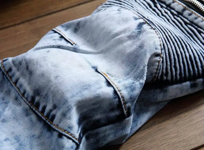 2019 Новые мужские джинсы в европейском и американском стиле, тонкие, на молнии, для отдыха, хлопковые, прямые, мужские потертые брюки, Лидер