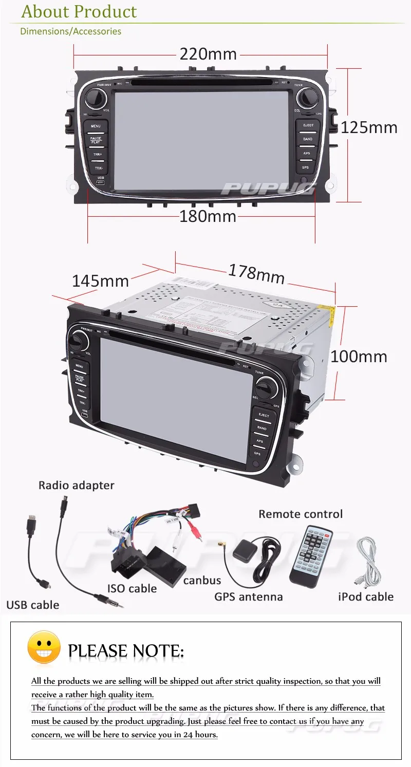 Cheap 7018B 2 Din Quad Core Car DVD gps navigator Player For Ford Focus Android 5.1 GPS Navigation Radio 3G WIFI AUX Multimedia Audio 18