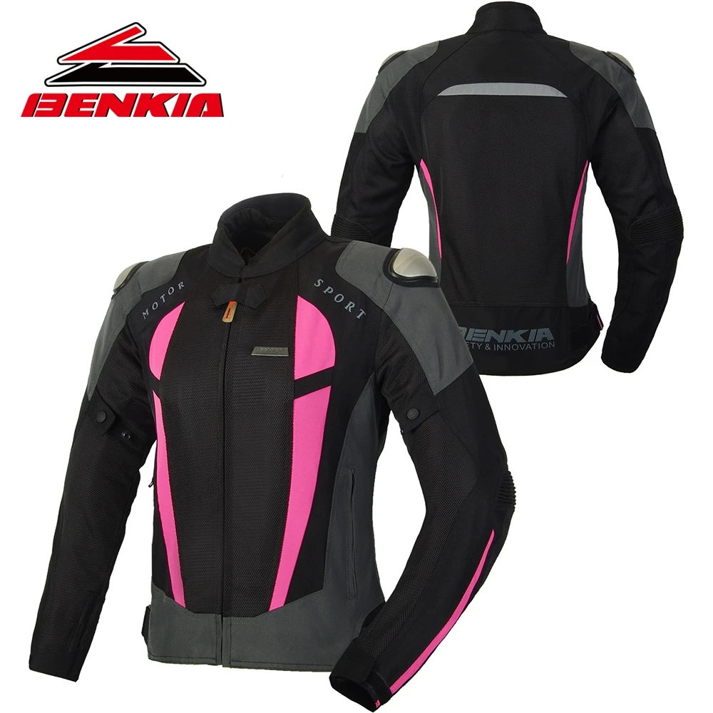 

BENKIA Summer Motorcycle Jcaket Women Racing Clothes Spring and Autumn Mesh Breathable Riding Anti Wrestling Clothes JW-W68