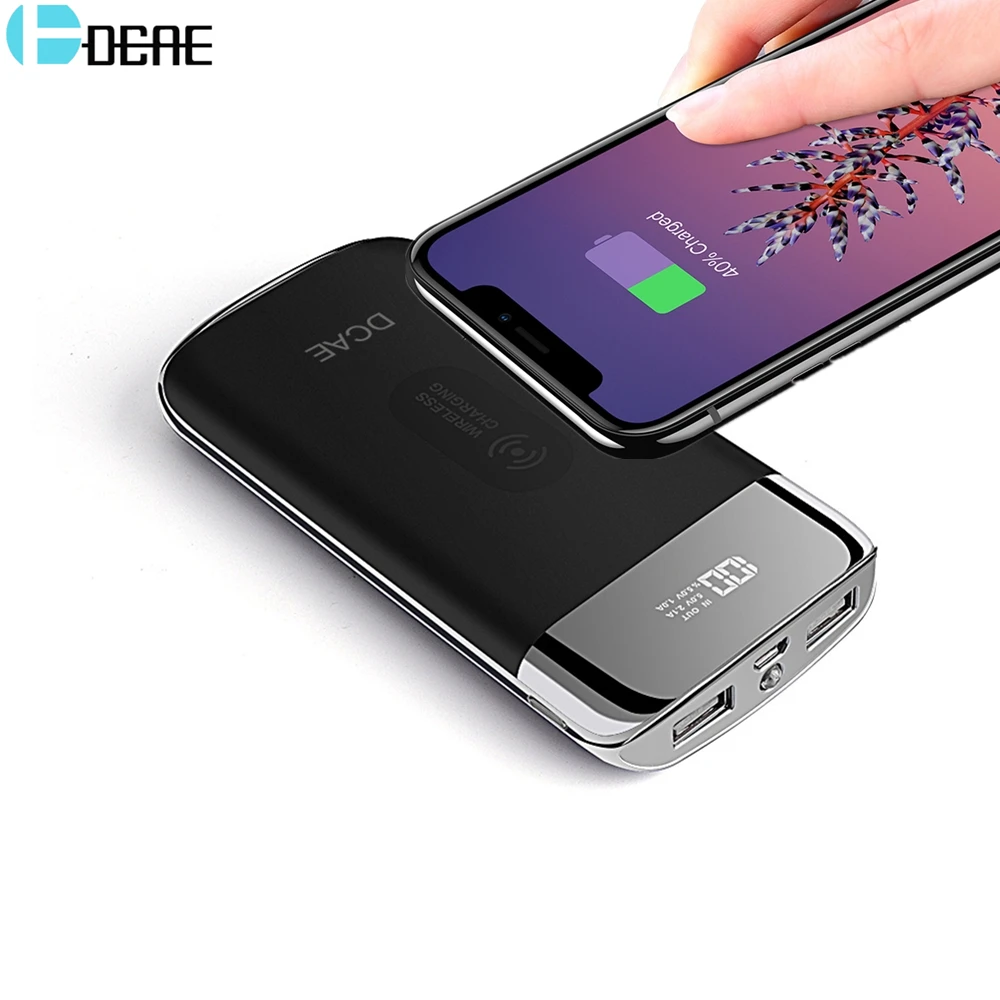 

DCAE Qi Wireless Charger 10000mAh Power Bank Portable 2 USB Wireless Charging Pad for iPhone XS Max XR X 8 Samsung S9 S8 Xiaomi