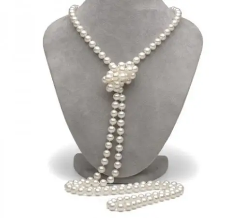 

Jewelr 004205 HUGE 48" 9-10MM NATURAL SOUTH SEA GENUINE WHITE PERFECT AAA PEARL NECKLACE