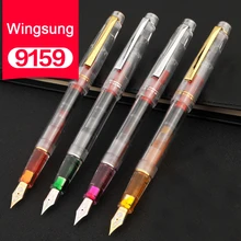

Yong Sheng 9159 Luxury Gold Silver Clip Fountain Pen 0.38mm EF Extra Fine Nib Plastic Inking Pens for Writing Office Supplies