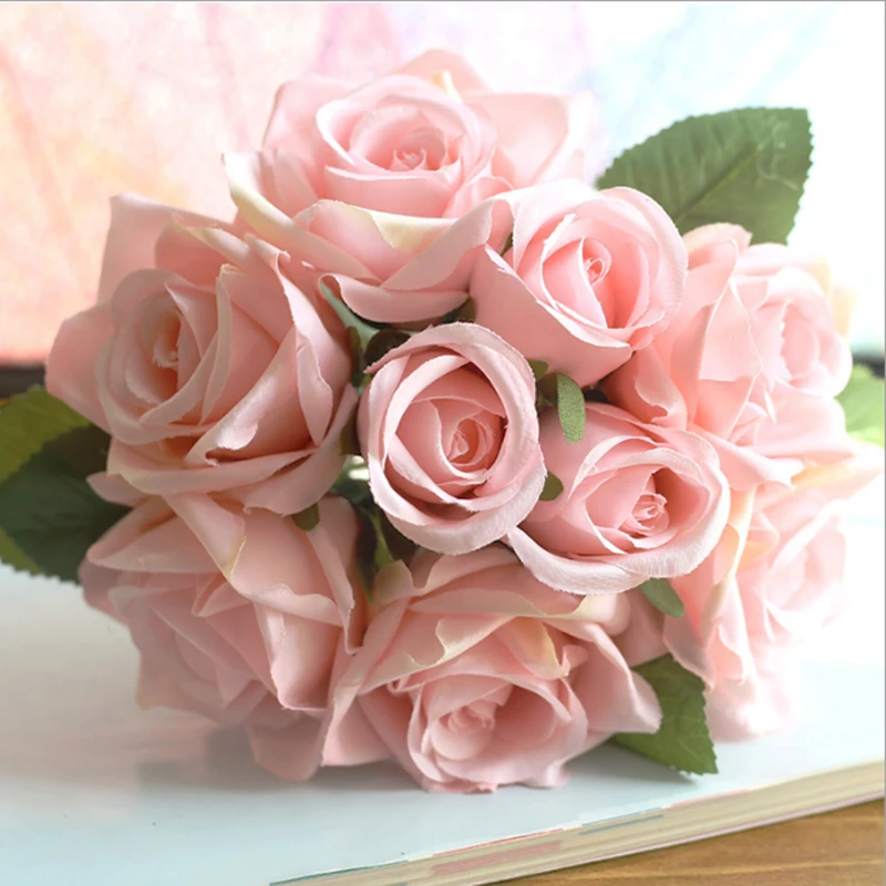 9 шт./компл. Роза Цветы Букет Свадебные украшения тайский Royal Rose Высококлассные