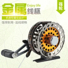 Carretilha Рыболовная катушка нахлыстом колеса клапан колеса микро привести колеса алюминиевые Рыболовная катушка алюминиевая ручка