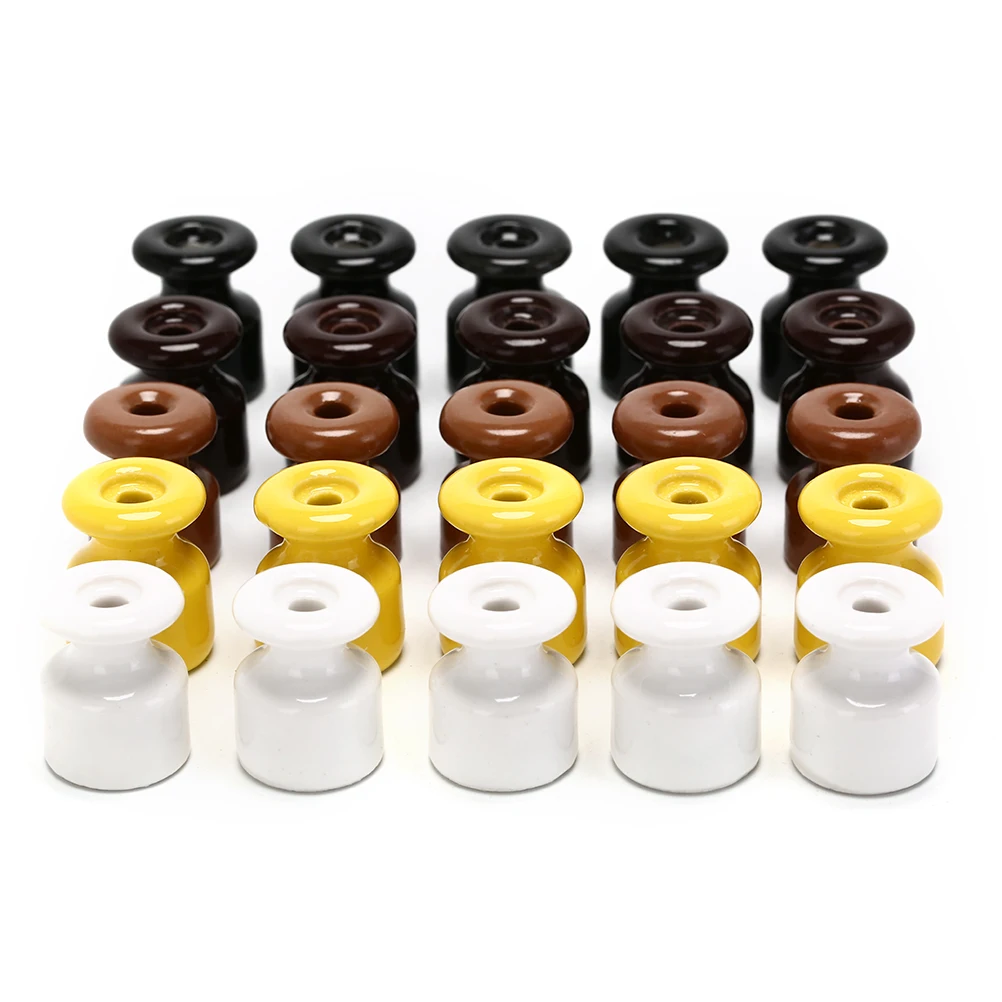 

5PCS/lot Porcelain Insulator 5 Colors for Wall Wiring Ceramic Insulators High Frequency Electric Porcelain Ceramic Insulator
