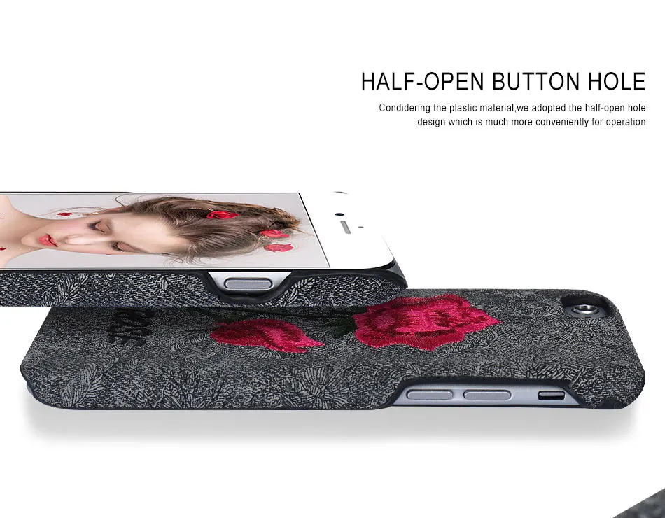 DOEES Vintage Phone Case For iPhone 6 6S 7 Plus Handmade 3D Rose Embroidery Pattern For Samsung Galaxy S8 Plus S7 S6 Edge Cases (6)