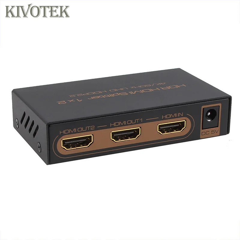 4K*2K@60Hz,3D HDR 1x2 HDMI2.0 Splitter Adapter HDCP2.2 1-in 2-our Full HD1080P Power Supply For HDTV DVD CCTV PS34 Free Shipping