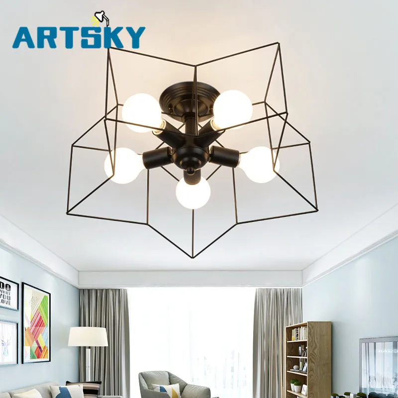 Nordic personality simple modern Pentagram lighting creative bedroom led ceiling lamp children's room living room lamps Nordic personality simple modern Pentagram lighting creative bedroom led ceiling lamp children's room living room lamps