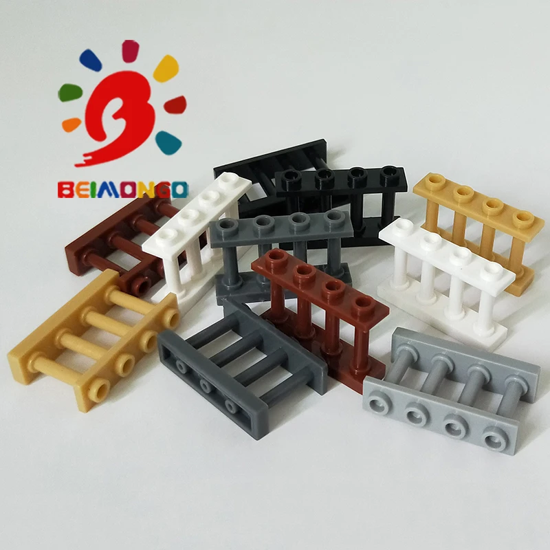 Бесплатная доставка! BEIMONGO строительные блоки MOC забор 1x4x2 2W 4 ручки перила 10 шт