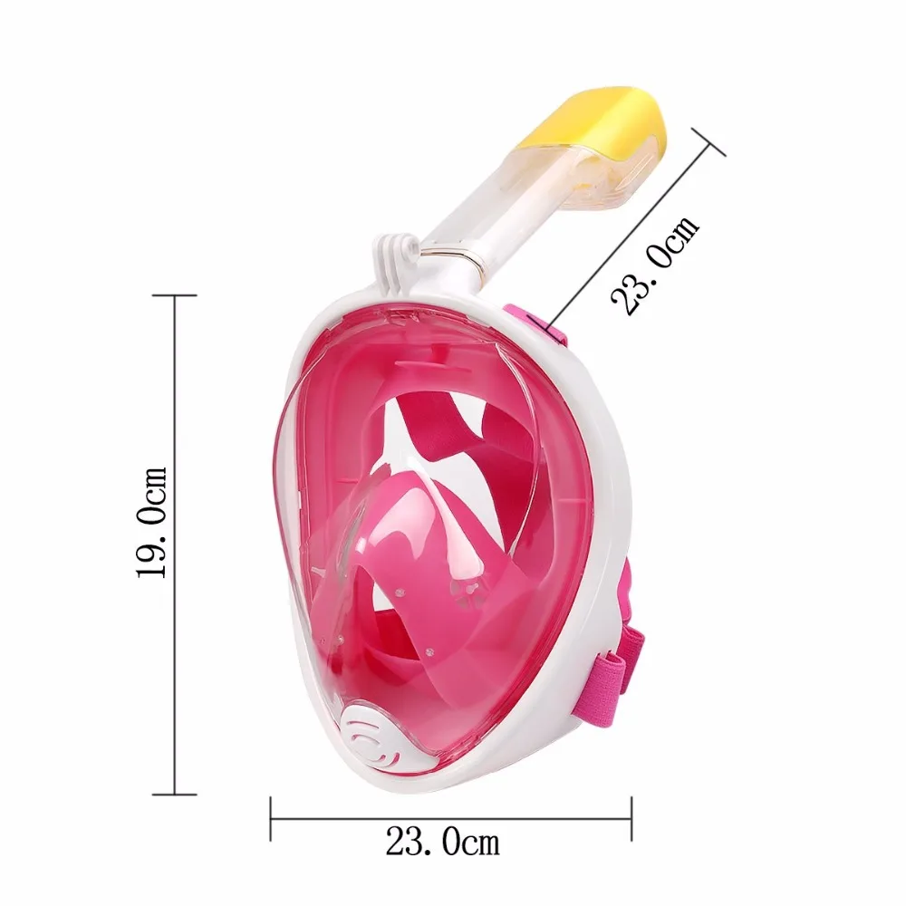 Маска для плавания маска для сноркелинга 180 панорамный вид свободное дыхание Полное Лицо Маска Для Сноркелинга анти-туман Анти-утечка для