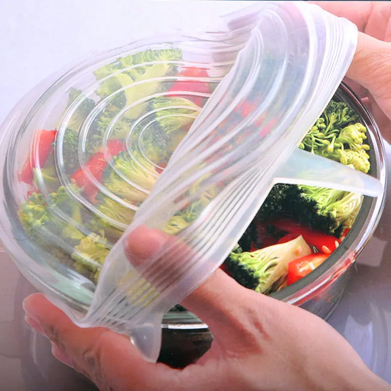 

[1set=6pcs] Universal Silicone Lids,Reusable Seal Premium Stretch Food Wraps,Cookware Gadget Pot Pan Bowl Cover